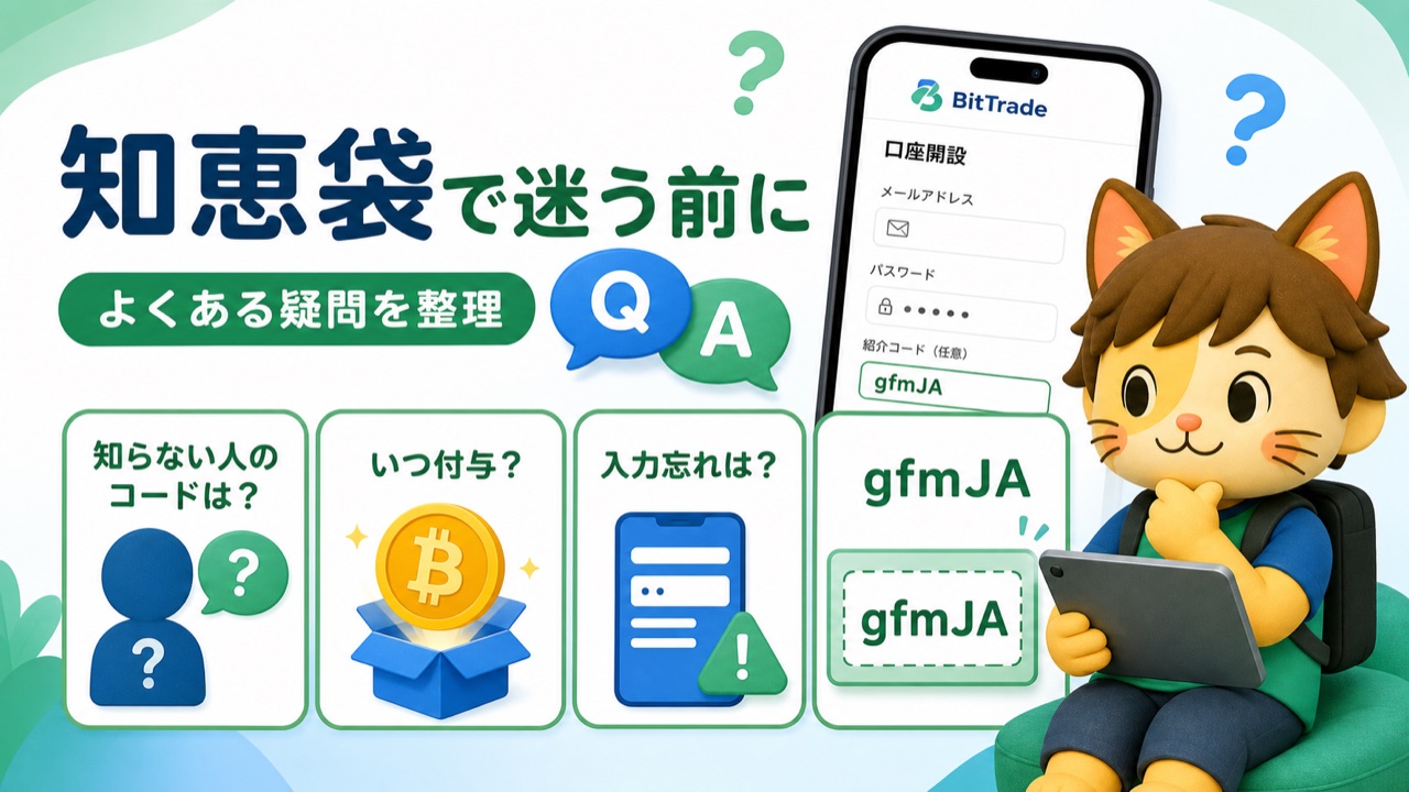 BitTrade紹介コードの知恵袋で多い疑問